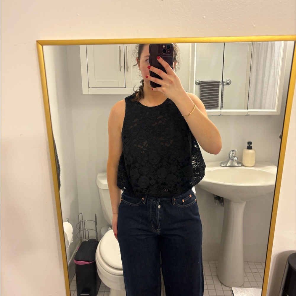Black lace Zara top